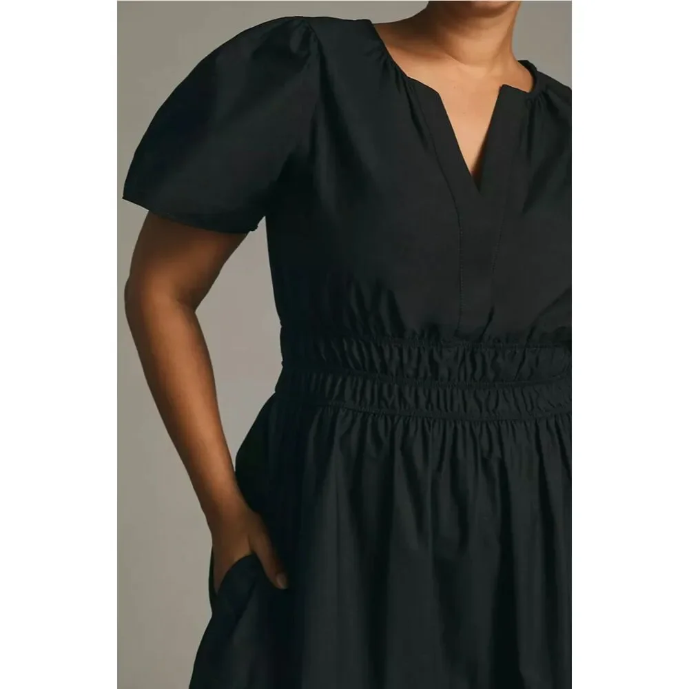 by ANTHROPOLIGIE The Somerset Maxi Dress, Black, Sz L - Picture 3 of 12